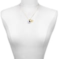 thumbnail image 2 of Delight Jewelry Silver-tone Love with Navy Blue Paw - Large Goldtone Sister Heart Charm Necklace, 17.5"+2" Extender, 2 of 5
