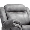 thumbnail image 5 of Furniture of America Gordon Modern Faux Leather Manual Recliner Chair with Glider, Warm Gray, 5 of 5