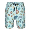 thumbnail image 4 of Yiaed Sea Shells 2 Print Men's Swim Trunks with Lining Quick Dry Sports Shorts Beach Shorts Boardshorts-Large, 4 of 5