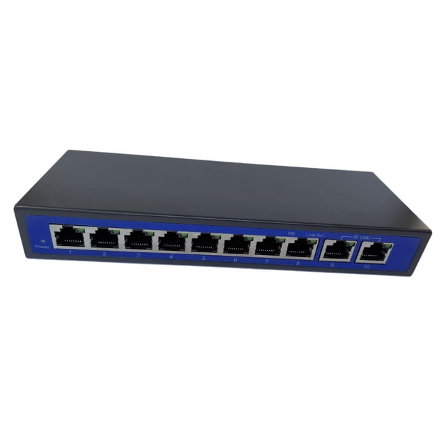 9 Puertos 10 / 100Mbps 8 Puertos POE Y 1 Conmutador De Alimentación De Enlace Sobre Ethernet 4,5 + / 7,8- Soporte 12V 24V 48V shamjiam Interruptor de inyector PoE pasivo