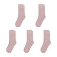 thumbnail image 1 of Bamboo Kids Sock 5 Pairs, Soft Breathable Moisture Wicking Ribbed Boot Crew Boys Girls Socks (Pink, Medium), 1 of 5