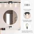 thumbnail image 4 of Breckham 5-Light Vanity Light in Black, 38.0 in Curved Bar with Frosted Glass, 4 of 8