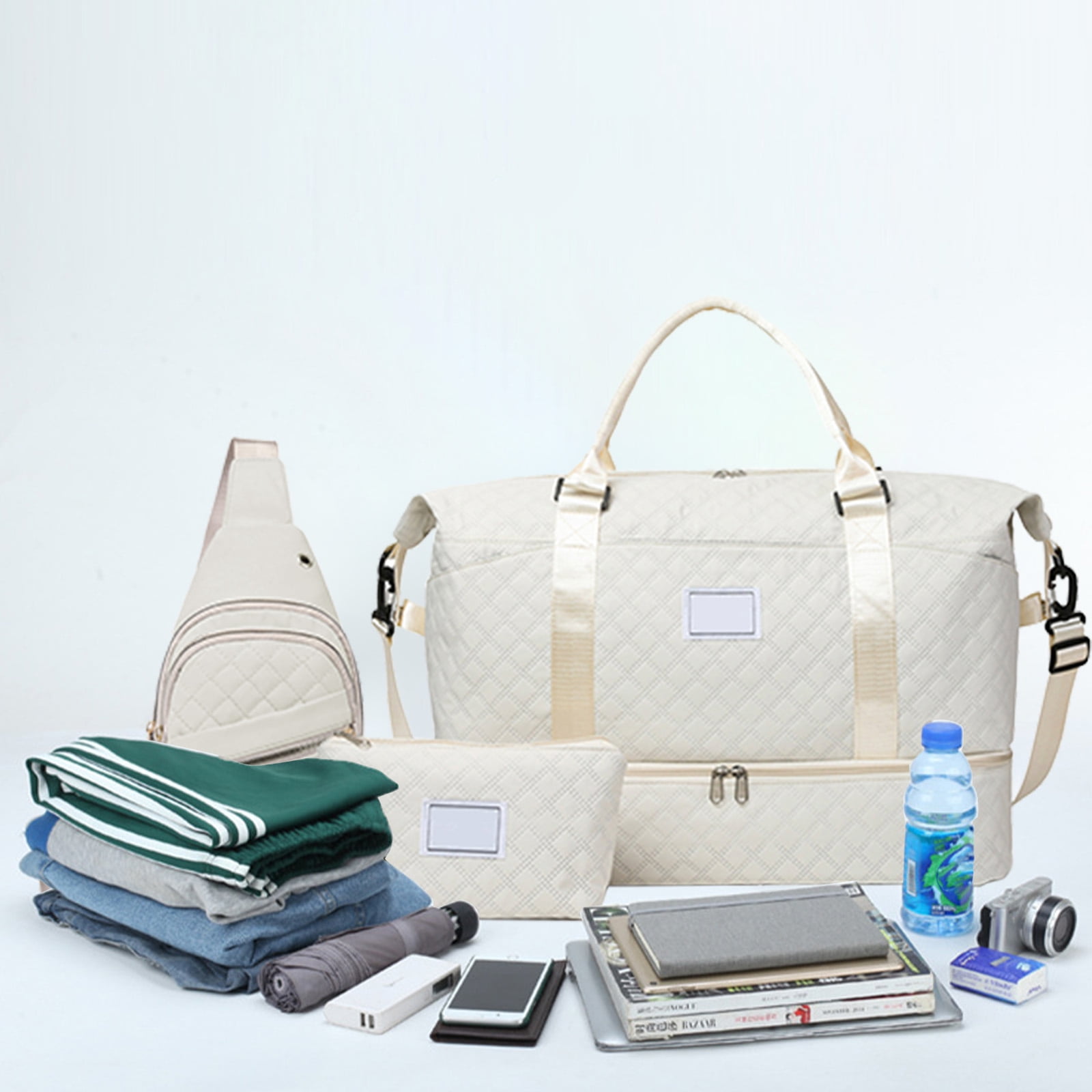 Multi Functional Travel Bag Three Piece Set Large Capacity Lightweight Travel Storage Bag Luggage Bag with Handbag And Shoulder Crossbody Bag on Clearance
