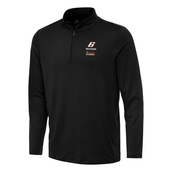 Men's Antigua Black Brad Keselowski Reprocess Quarter-Zip Top