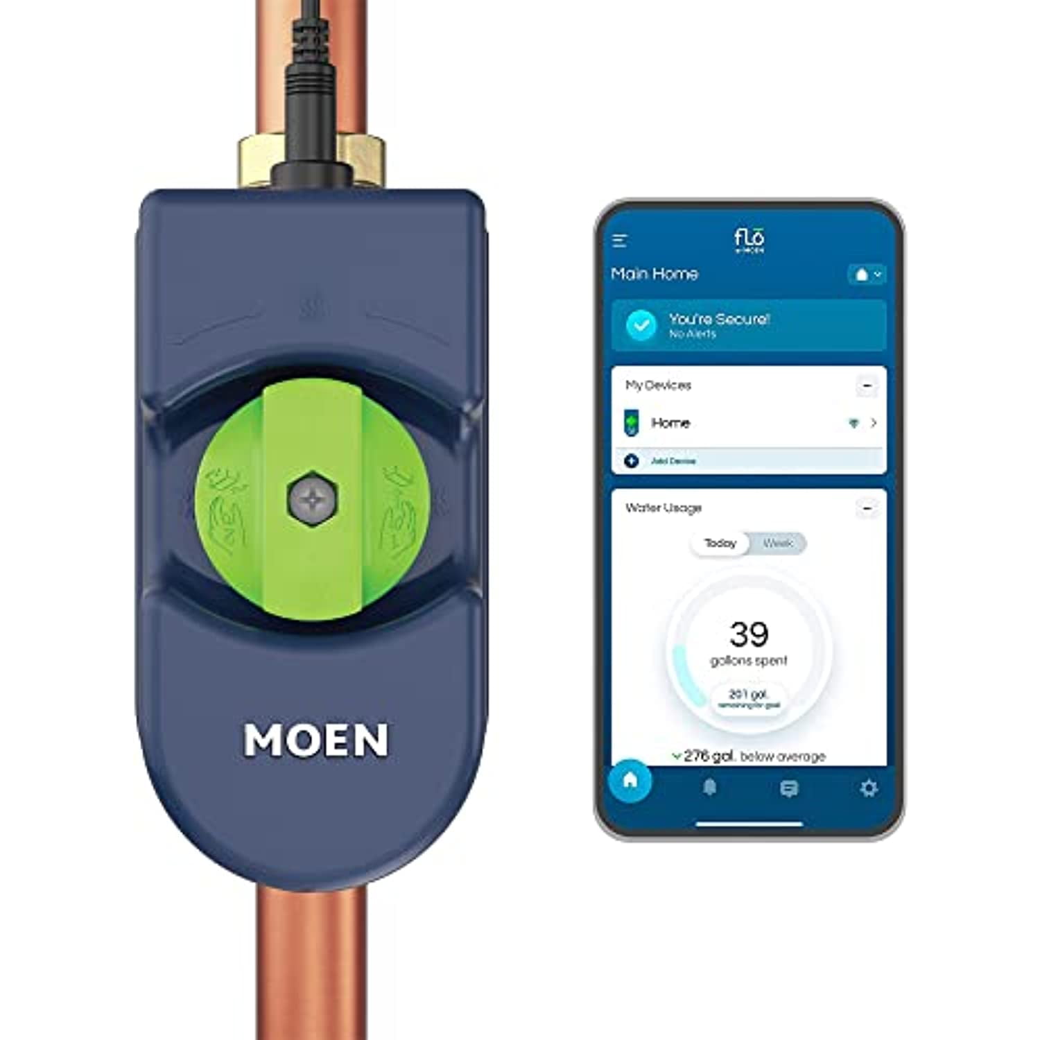 Moen 900006 Flo Smart Water Monitor and Shutoff in 1Inch Diameter