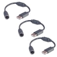 thumbnail image 1 of Replacement Dongle USB Controller Breakaway Cable Cord Game Controller Adapter for Xbox 360 PC Wired Controller Rock Band and Guitar Hero - Grey (3 Pack), 1 of 5