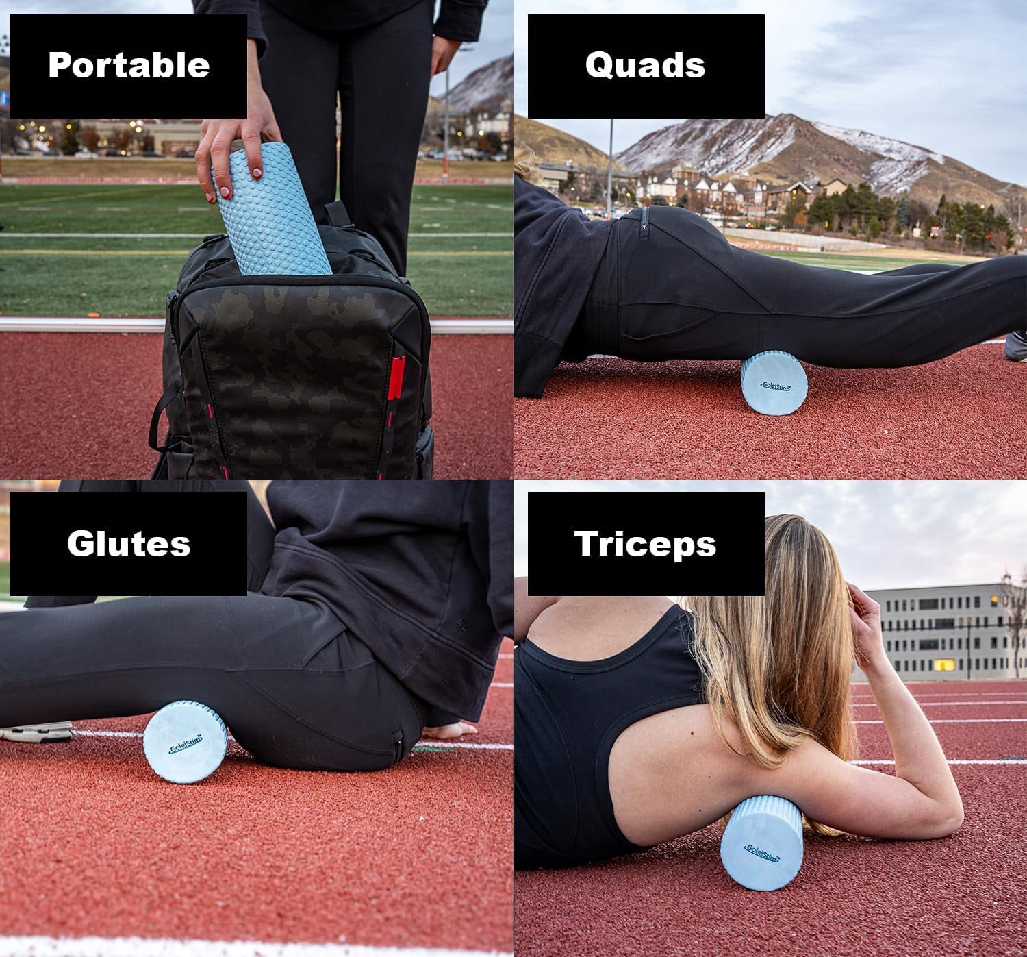 11.8 Inch Medium Density Foam Massage Roller - Light Blue Trigger Point for Deep Tissue Excercise, and Recovery by