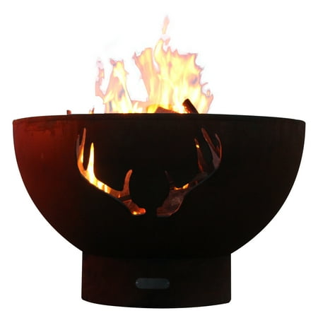 Antlers Wood Burning Fire Pit Bowl Outdoor Patio Furniture Steel