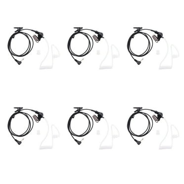 6X Straight Listen Only Transparent Flexible Acoustic Tube Earpiece 3.5mm Earphone Headset Mono Jack for Walkie-Talkie