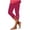 Hot Pink, variant on Women's Casual Solid Color Diamond-Studded Slim Fit Cropped Capri Pants,Base Layer Leggings for Daily Wear,Brown,S