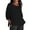 Black, variant on Long Sleeve Shirts For Women Ladies' Fashionable Casual Cotton And Linen Seven Quarter Sleeve Top Crew Neck 3/4 Sleeve Womens Blouses