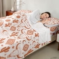 thumbnail image 3 of Erosebridal Boho Cow Skull Full Size Sheets, Rustic Farmhouse Aztec Bed Sheets, Pink Orange, 4pcs 1 Flat Sheet, 1 Fitted Sheet and 2 Pillowcases, 3 of 5