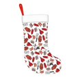 thumbnail image 2 of Yiaed Red Food Print Christmas Stockings, Christmas Stockings Hanging Ornaments, Christmas Stockings for Family Christmas Holiday Decorations, 2 of 7