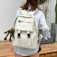 thumbnail image 2 of GPOECD High End Style Large Capacity Backpack for High School Students Workwear Style Unisex Backpack Backpack for School White,One Size, 2 of 5