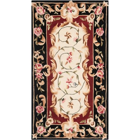 Ivory Black Victorian Style Rug 2 Ft X 3