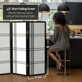 thumbnail image 5 of Red Lantern 4 ft. Short Double Cross Shoji Screen - Black - 3 Panels, 5 of 6