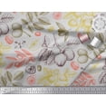 thumbnail image 3 of Soimoi Poly Georgette Fabric Leaves & Palm Fruits Printed Fabric 1 Yard 42 Inch Wide, 3 of 3