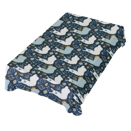 

JSTEL Llama Flowers Table Cloth Rectangle 60 x 108 Inch Tablecloth Anti Wrinkle Table Cover for Dining Kitchen Parties