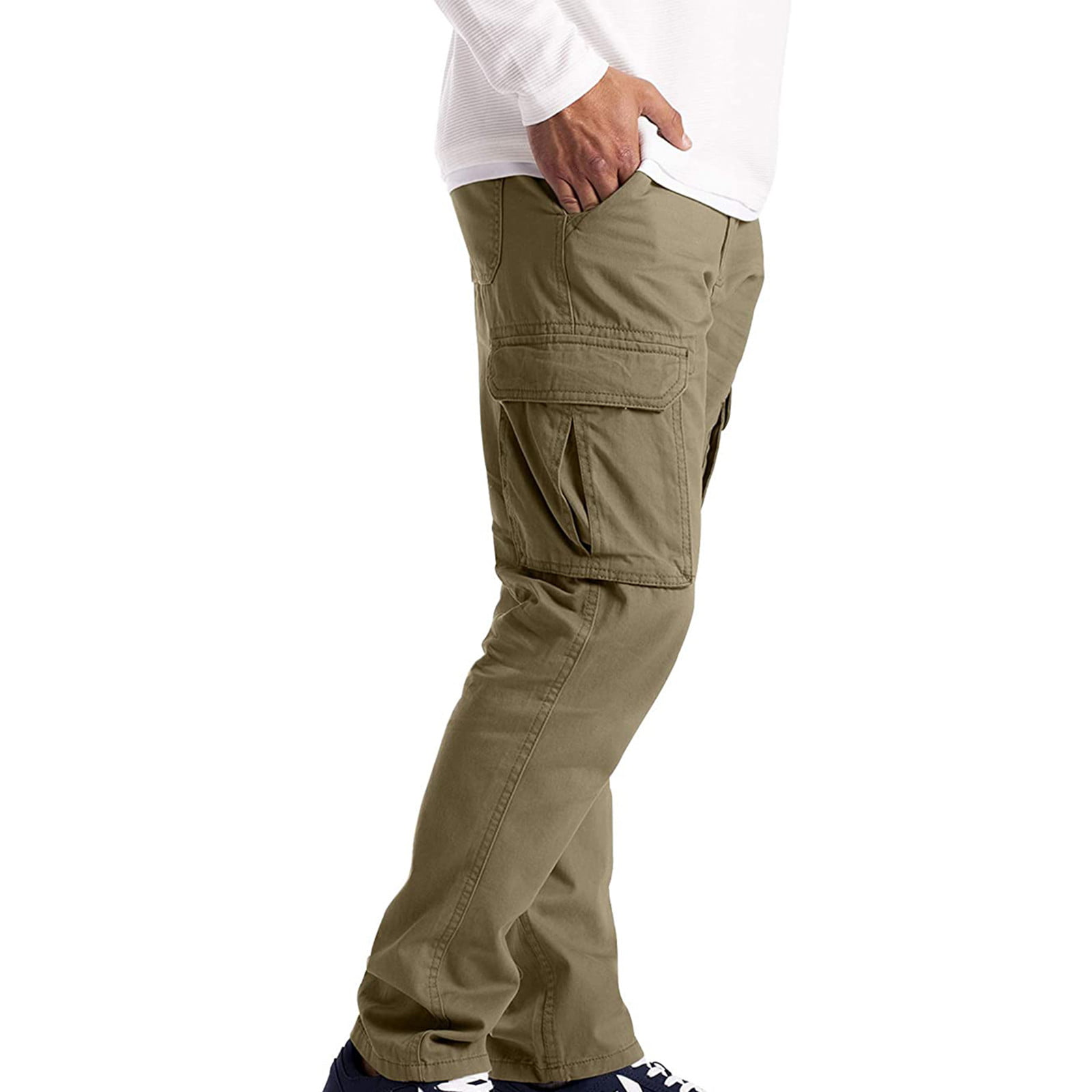 YODETEY Men'S Cargo Trousers Work Wear Combat Safety Cargo 6 Pocket Full  Pants 