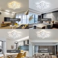 thumbnail image 6 of Garwarm Modern Ceiling Light, 29.5in Dimmable LED Flush Mount Ceiling Lamp, 75W Acrylic Shade Ceiling Chandelier Lighting Fixture with Remote Control for Living Dining Room Bedroom, 6 of 19