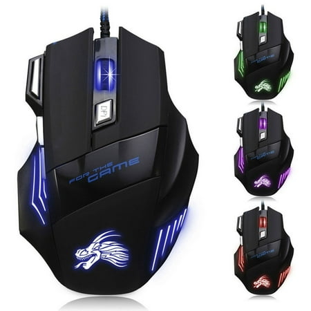7 Button Mouse Gamer Gaming 5500DPI Multi Color LED Optical USB Wired Gaming Mouse Mice For PC (Best Computer Mouse Uk)