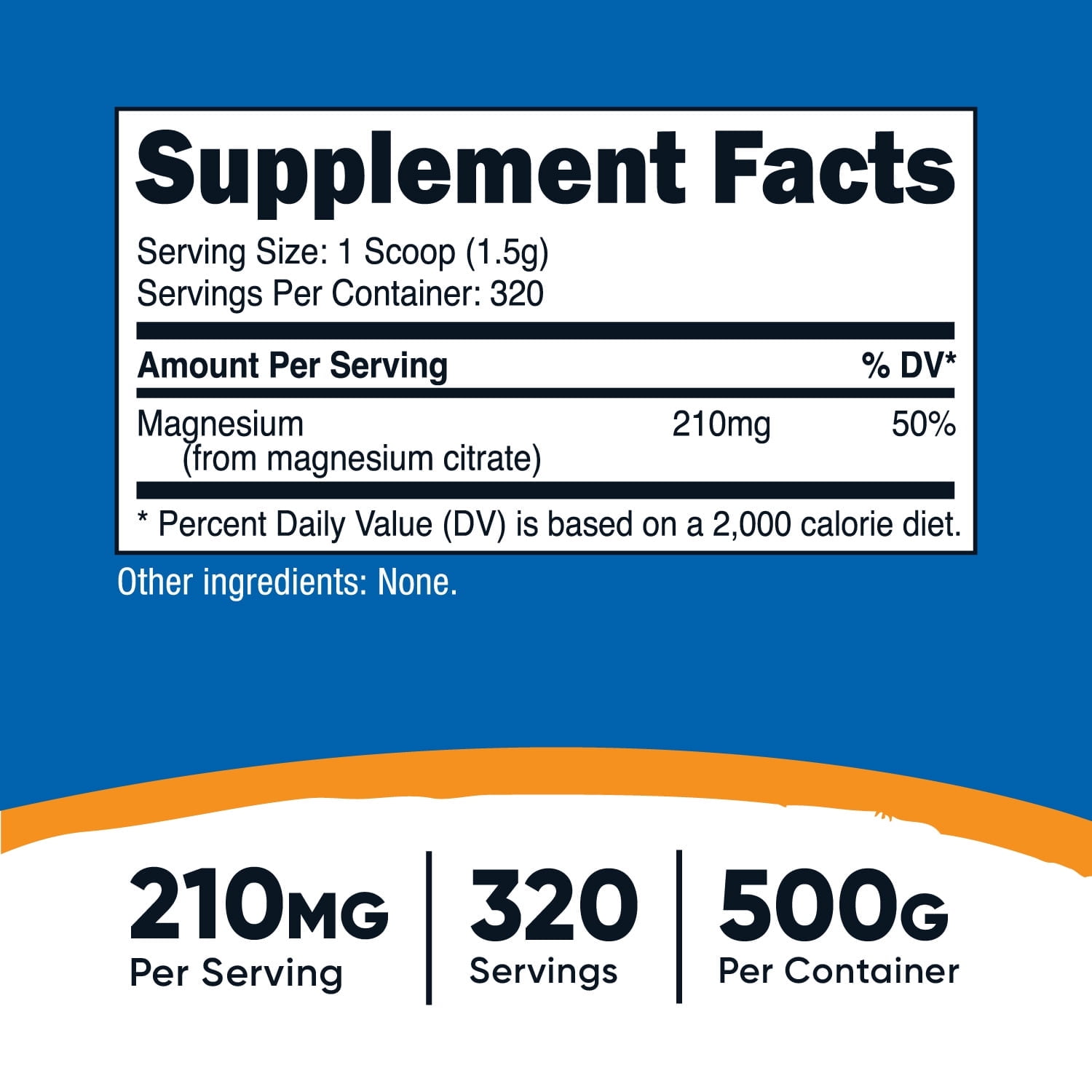Nutricost Magnesium Citrate Powder (500 Grams) Unflavored - Gluten Free Supplement