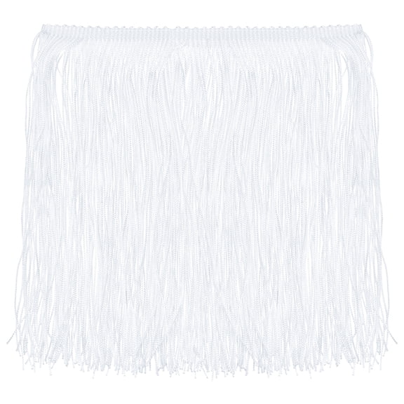 Uxcell 10 Yard x 8" Chainette Fringe Trim Tassel Sewing Trim for DIY Sewing CraftsShade Decoration, Light White