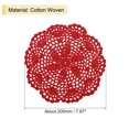 thumbnail image 2 of Uxcell Crochet Doilies Handmade Crochet Cotton Coaster Round Lace Placemats with Floral Patterns Red 4pcs, 2 of 4
