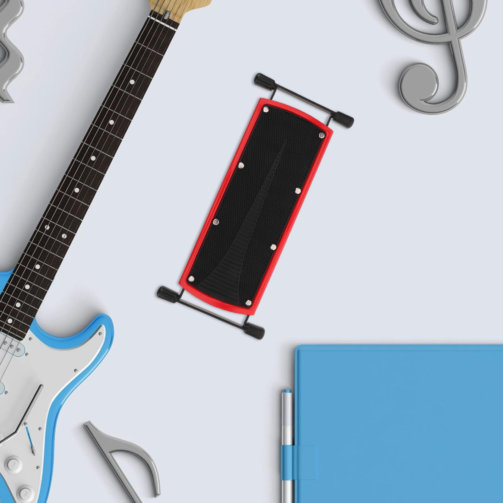 Tineasur Foldable Guitar Foot Stool with Durable Metal Stand and Adjustable Height for Acoustic Guitar