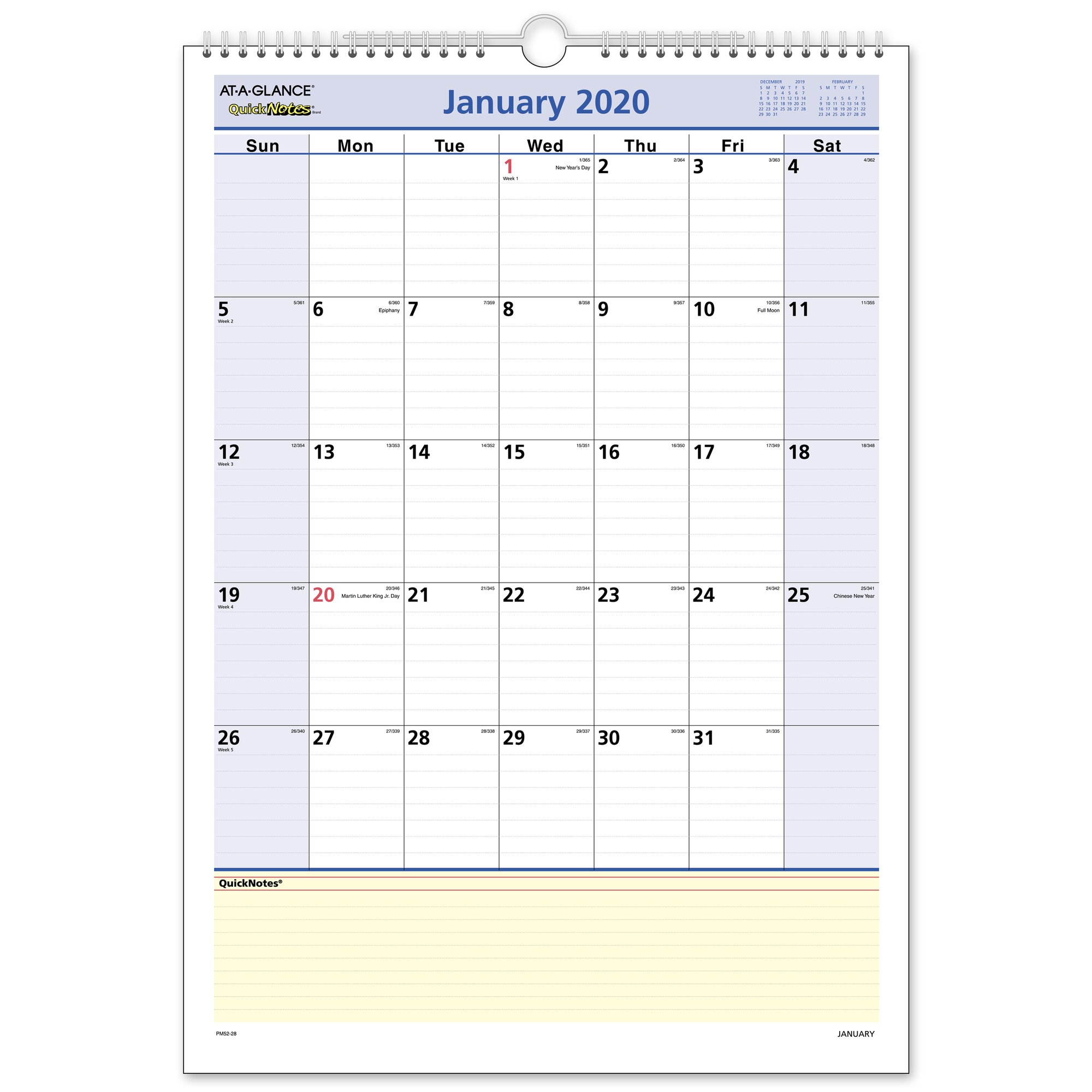 ATAGLANCE QuickNotes Monthly Wall Calendar Wall Calendars