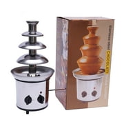 DENEST Chocolate Fountain Machine,4 Tier Stainless Luxury Cater Cheese Cascading Fondue