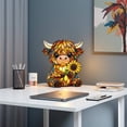thumbnail image 6 of Animal Table Lamp, Stained Glass Table Lamp, Resin Colorful Highlands Cow LED Night Light - Mini Figurine Night Light for Bedroom, Living Room, Home Office & Tabletop Decor, 6 of 9