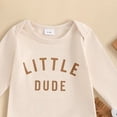 thumbnail image 4 of UngA Newborn Baby Boy Clothes Fall Outfit Infant Letter Print Romper Pants Hat Set Coming Home 3Pcs Matching Outfits (Beige,9-12 Months), 4 of 6