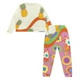 thumbnail image 5 of Yuyamidu Pineapple Pajamas for Women Set Yoga Jogger Sleepwear Hippie Flower Athletic Clothing Casual Scoop Neck PJ 2 Pieces Pjs Long Sleeve Soft Nightwear Size S, 5 of 7