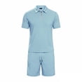 thumbnail image 7 of Xcmzpl Men Sets Outfits 2 Piece Shirts and Shorts Quarter Zip Collared Golf Shirts Summer Beach Track Suits with Pocket, 7 of 7