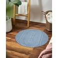 thumbnail image 5 of Round Blue rug 5x5, Hand tufted carpet, Area rugs for Bed, Living room., 5 of 7