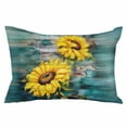 thumbnail image 2 of Sunflowers Queen Size Pillow Cover,Pillowcase Protectors with Zipper,Breathable Decorative Throw Pillow Case Cover,Farmhouse Retro Botanical Floral Wooden Grain Pillow Shams for Couch Sofa 20x30Inch, 2 of 8