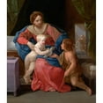 thumbnail image 2 of Guido Reni 12x14 Black Ornate Wood Framed Double Matted Museum Art Print Titled: Virgin and Child with Saint John the Baptist (1640-1642), 2 of 5