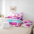 thumbnail image 6 of Manfei Rainbow Axolotl 7-Piece King Bedding,Kawaii Ocean Animal King Bed in a Bag,Colorful Stars Reversible, 6 of 7