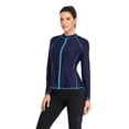 thumbnail image 7 of Charmo Women's Rashguard Swimsuit Zip Front Sun Protection Swim Shirt UPF 50+, 7 of 7