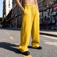 thumbnail image 2 of Resicozy Men's Baggy Sweatpants Casual Fashion Wide Leg Lounge Sweat Pants with Pockets 2026 Yellow S, 2 of 9