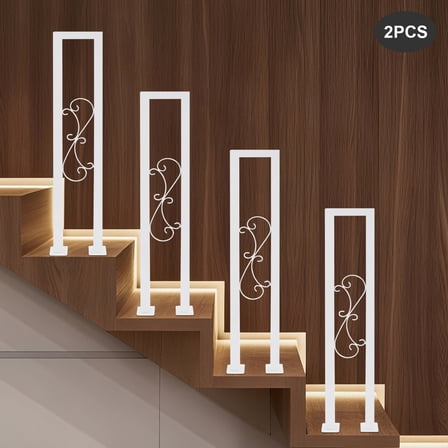 85cm 2Pcs Modern U Shaped Handrails Hand Rails for Indoor Stairs White