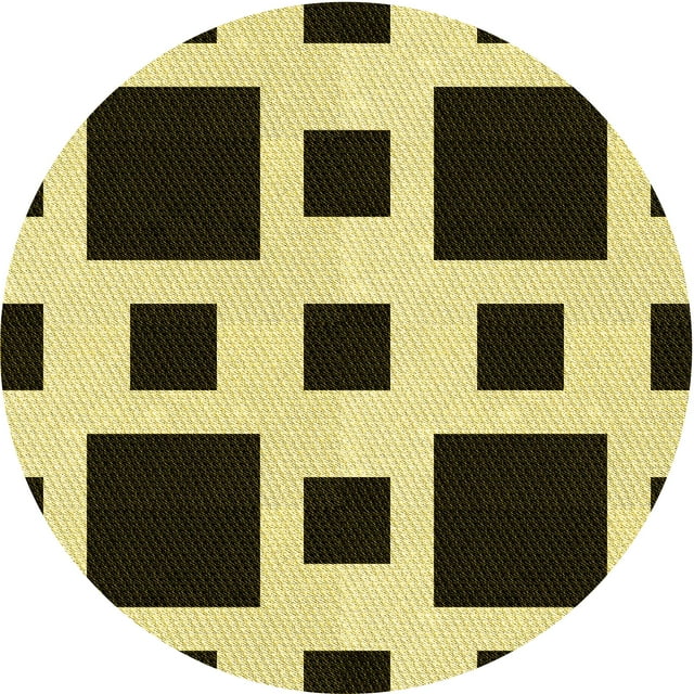 Ahgly Company Tapis Rond Lavable en Machine Intérieur Transitionnel Marron Chocolat, 4 Pieds Rond