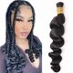 thumbnail image 1 of 24inch Human Braiding Hair Loose Deep Wave Bulk 100% Human Hair No Weft Loose Deep Wave Human Braiding Hair Curly Human Hair for Boho Braids Natural Color, 1 of 1