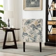 thumbnail image 5 of Armless Accent Chair With Print Blue Leaves Fabric In Modern Style, 5 of 6