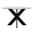 thumbnail image 5 of Powell Augusta Wood X-Base Dining Table with Glass Top, Black, 5 of 11