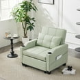 thumbnail image 6 of Ktaxon 3-in-1 Single Sofa Bed Convertible Sleeper Chair Tech Fabric Futon Sofa with Lumbar Pillow for Living Room Bedroom Office Apartment Furniture Light Green, 6 of 8
