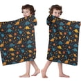 thumbnail image 4 of DarkBlue Dinosaurs Pattern Hooded Bath Towel，50"x30" for Ages 3 To 12 Kids, Quick Dry Lightweight Soft Microfiber Hood Beach Towel Cover Up for Kids, 4 of 7