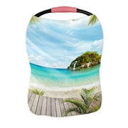 PKQWTM Paradise under the palms Nursing Cover Baby Breastfeeding Infant Feeding Cover Baby Car Seat Cover