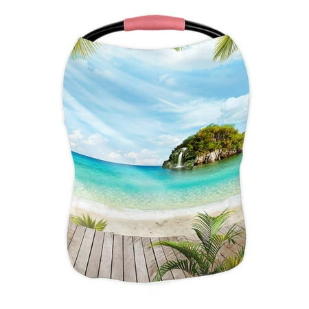 PKQWTM Paradise under the palms Nursing Cover Baby Breastfeeding Infant Feeding Cover Baby Car Seat Cover